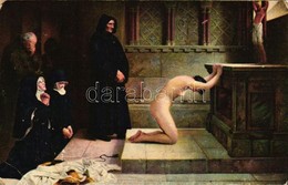 ** T2/T3 Die Entsagung / Erotic Nude Art Postcard S: Philip Hermogenes Calderon  (EK) - Zonder Classificatie