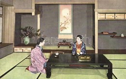 ** T1/T2 Japanenes House Interior, Main Room, Cordial Greetings, Folklore; Published By The Japanese Government Railways - Non Classificati