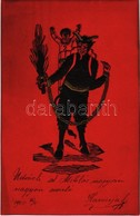 * T1/T2 1900 Krampus With Chains. Emb. Litho - Zonder Classificatie