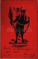 * T1/T2 1900 Krampus With Chains. Emb. Litho - Ohne Zuordnung