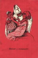 T2 1926 Üdvözlet A Krampusztól. Mikulás / Krampus Greeting Art Postcard With Saint Nicholas. C. H. W. VIII/2. 2501-36. - Zonder Classificatie
