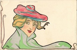 ** T2 Art Nouveau Lady. A. Sockl Wien I. Serie VII. Sirenen U. Circen Nr. 38. Litho. Szénásy és Reimann S: Carl Józsa - Sin Clasificación