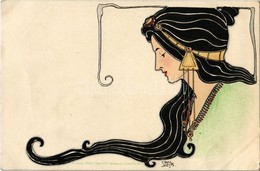 ** T2/T3 Art Nouveau Lady. A. Sockl Wien I. Serie VII. Sirenen U. Circen Nr. 33. Litho S: Carl Józsa - Zonder Classificatie