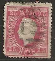 Timbre Portugal 25c Rose 1870 - Used Stamps