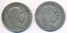 Ausztria 1893-1894. 1K Ag 'Ferenc József' (2xklf) T:2- Austria 1893-1894. 1 Corona Ag 'Franz Joseph' (2xdiff) C:VF - Ohne Zuordnung