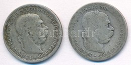 Ausztria 1893-1894. 1K Ag 'Ferenc József' (2xklf) T:2- Austria 1893-1894. 1 Corona Ag 'Franz Joseph' (2xdiff) C:VF - Sin Clasificación