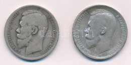 Orosz Birodalom 1897. 1R Ag 'II. Miklós' + 1899. 1R Ag 'II. Miklós' T:3 Ph. 
Russian Empire 1897. 1 Rouble Ag 'Nicholas  - Ohne Zuordnung