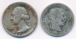 Vegyes: Amerikai Egyesült Államok 1945. 1/4$ Ag 'Washington' + Ausztria 1899. 1K Ag 'Ferenc József' T:2-,3 Patina
Mixed: - Ohne Zuordnung