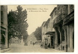 Carte Postale Ancienne Eyguières - Place Thiers Et Monument Des Morts - Eyguieres