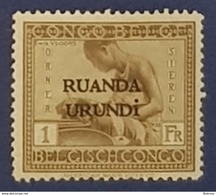 1924-1926 Belgian Congo Postage Stamps Overprinted "Ruanda Urundi", MH - Neufs