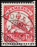 1905 - 1919. KAMERUN 10 Pf. Kaiserjacht SMS Hohenzollern. From Booklet - Aus Markenhe... (Michel 22) - JF302985 - Camerun