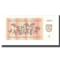 Billet, Lithuania, 1 (Talonas), 1992, KM:39, NEUF - Lituanie