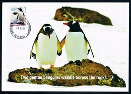 British Antarctic Territory • 2018 Postcard • Gentoo Penguins, Rothera - Brieven En Documenten