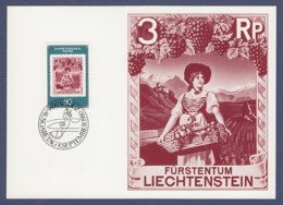 Liechtenstein - Maximumkarte - MK 17 / 1980 - MiNr. 750 - 50 Jahre Postmuseum Vaduz - Cartes-Maximum (CM)