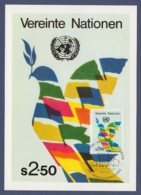 UNO Wien-UN Vienna Maximumkarte - MK 1/1980 - MiNr. 8 - Flaggen Bilden Friedenstaube (2) - Maximum Cards