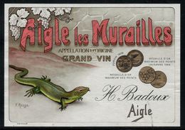 Etiquette De Vin // Aigle Les Murailles,le Lézard - Hagedissen