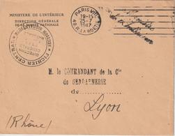 Lettre En Franchise 1947 Paris Ministère De L'intérieur Pour Lyon - 1921-1960: Période Moderne