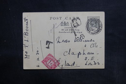 PAYS BAS - Taxe Sur Entier Postal Du Ceylan Pour Londres En 1930, à étudier - L 36339 - Strafportzegels