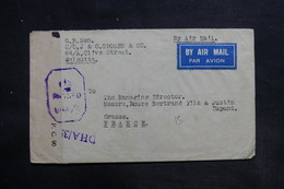 INDES ANGLAISES - Enveloppe De Calcutta Pour La France En 1945 Avec Contrôle Postal , Affranchissement Au Dos - L 36343 - 1936-47  George VI