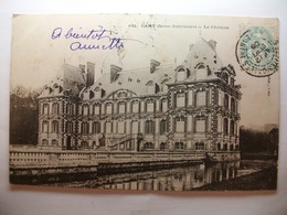 Carte Postale Cany (76) Le Chateau ( Petit Format Oblitérée 1906 Timbre 5 Centimes ) - Cany Barville