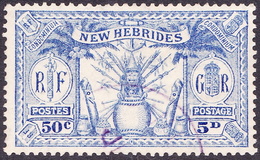 NEW HEBRIDES 1925 5d (50c) Ultramarine SG47 FU - Used Stamps