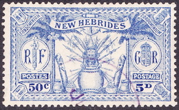 NEW HEBRIDES 1925 5d (50c) Ultramarine SG47 FU - Gebruikt