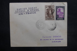 SOUDAN - Enveloppe Du Voyage D’études Par Avion  Bamako / Dakar En 1937, Affranchissement Plaisant - L 36412 - Storia Postale