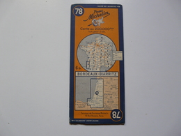 VIEUX PAPIERS - MICHELIN - CARTE ROUTIERE Au 200000ème N° 78 - Bordeaux - Biarritz - Cartes Routières