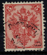 BOSNIA & HERZEGOVINA 1879 Arms 5 Kr. Plate I Perforated 13:12 Used.  SG 48, Michel 4 I Mischzahnung - Bosnien-Herzegowina