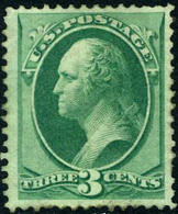 US #147 Mint No Gum  3c Washington From 1870 - Unused Stamps