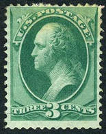 US #147 Mint Original Gum Hinged  3c Washington From 1870 - Unused Stamps