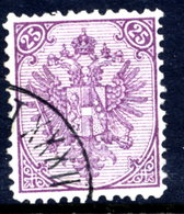 BOSNIA & HERZEGOVINA 1879 Arms 25 Kr. Plate I,  Perforated 12 Reddish-mauve Used.  SG 20, Michel 7 I - Bosnia Herzegovina