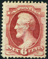 US #148 VF MINT NO GUM  6c Lincoln Of 1870 Without Grill - Unused Stamps