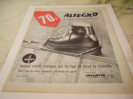 ANCIENNE PUBLICITE CHAUSSURE ALLEGRO DE JALLATTE 1965 - Wintersport