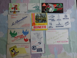 LOT 10 BUVARDS  BLOTTING PAPER ALIMENTATION BOISSON GÂTEAU ABONNEMENT PHARMACIE ECRITURE - Collections, Lots & Séries