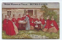 Novelty Postcard Welsh Women At Tea At Betws-y-coed  .12 Views Unused Valentines - Caernarvonshire