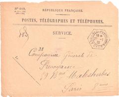ASNIERES Les BOURGES Cher Devant Enveloppe 819 SERVICE Dest Paris Ob 1930 Type Agence Postale F4 Hexagone Pointillé - Cachets Manuels