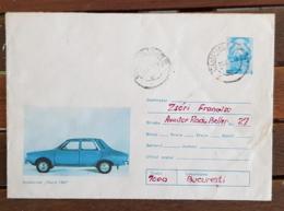 ROUMANIE, Automobiles, Voitures, Cars, Coches. Entier Postal Ayant Circulé 1975. DACIA 1300 ( RENAULT 12)) - Automobili