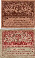 RUSSIA 20,50 RUBLES 1917 P-38,39 XF+AUNC - Russia