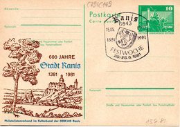 (FC-7) DDR Amtl. Ganzsache M.priv.Zudruck"Neptunbrunnen,10Pf.grün "P79/C149 "600 Jahre Stadt Ranis" SSt 15.5.81 - Postcards - Used
