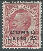 1923 CORFU EFFIGIE 25 L SU 10 CENT MH * - RA20-6 - Korfu