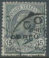 1923 CORFU USATO EFFIGIE 15 CENT - RA16-6 - Corfù