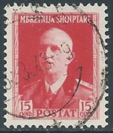 1939-40 ALBANIA USATO ORDINARIA 15 Q - RA16-8 - Albanië