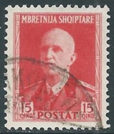 1939-40 ALBANIA USATO ORDINARIA 15 Q - RA16-9 - Albanie