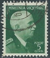 1939-40 ALBANIA USATO ORDINARIA 5 Q - RA16-9 - Albania