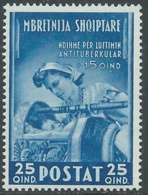 1943 ALBANIA PRO OPERE ANTI TUBERCOLARI 25+25 Q MNH ** - RA23-9 - Albanië