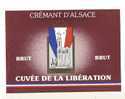 Etiquette De Vin De Crémant D'Alsace -  Cuvée  De La Libération (Cinquantenaire) - Cave Vinicole De Hunawihr (68) - 50 Years Liberation Of France