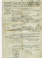MAIRIE DE TROYES / Extrait Des Registres De L'état Civil / Dept De L'Aube / An 12 - 1701-1800: Voorlopers XVIII