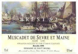 Cuvée Réservée Muscadet De Sèvre Et Maine Sur Lie  - Brest 92  -  F. Heurteauà Monnières (44) - Sailboats & Sailing Vessels