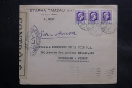 ALGÉRIE - Enveloppe Commerciale D'Alger Pour Bruxelles En 1945 Avec Contrôle Postal - L 36530 - Storia Postale